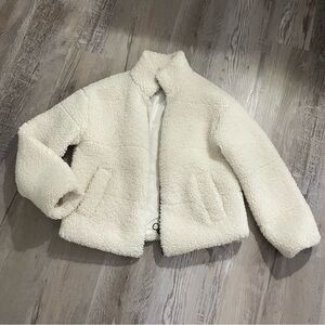 MANGO XS Cozy Cream Sherpa Jacket